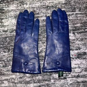 Women’s Size 6.5 Blue Leather Gloves Giani Bernini
